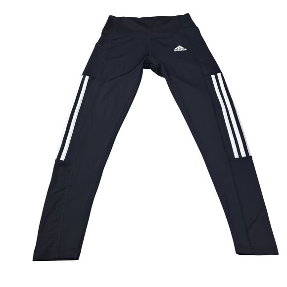 Adidas Aeroready Primegreen Womens Black 3-Stripes Leggings Small Activewear Str - Picture 1 of 11